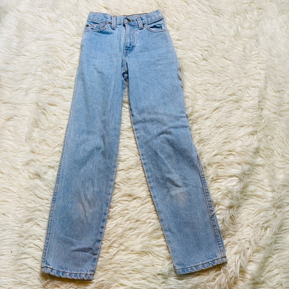 Chic‎ Youth Vintage Straight Leg Denim Boyfriend Jeans Pockets Blue Size 10